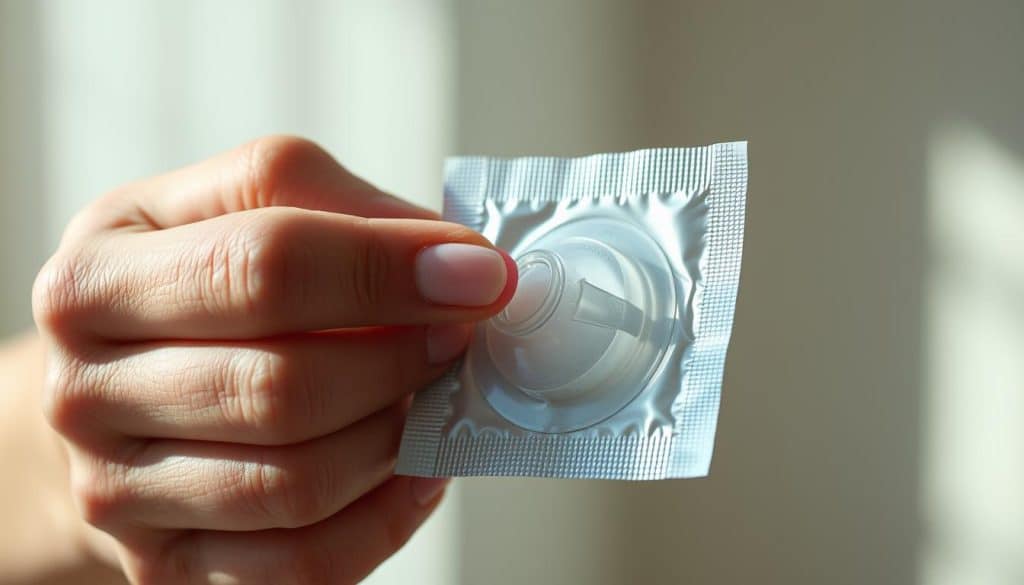 Kondomverpackung öffnen